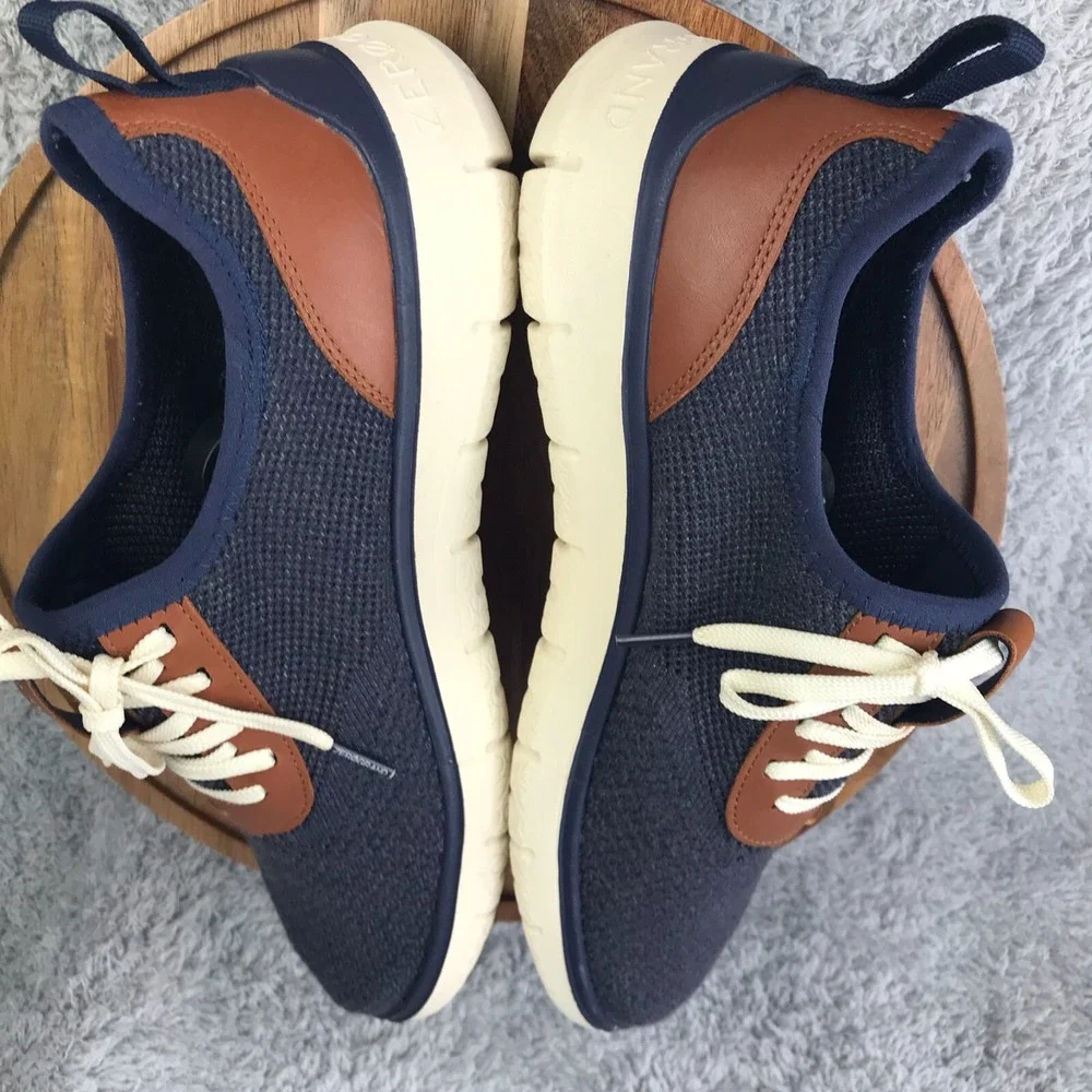Cole Haan Generation ZeroGrand Stitchlite Sneakers Mens 9 M Navy/Brown Leather‎